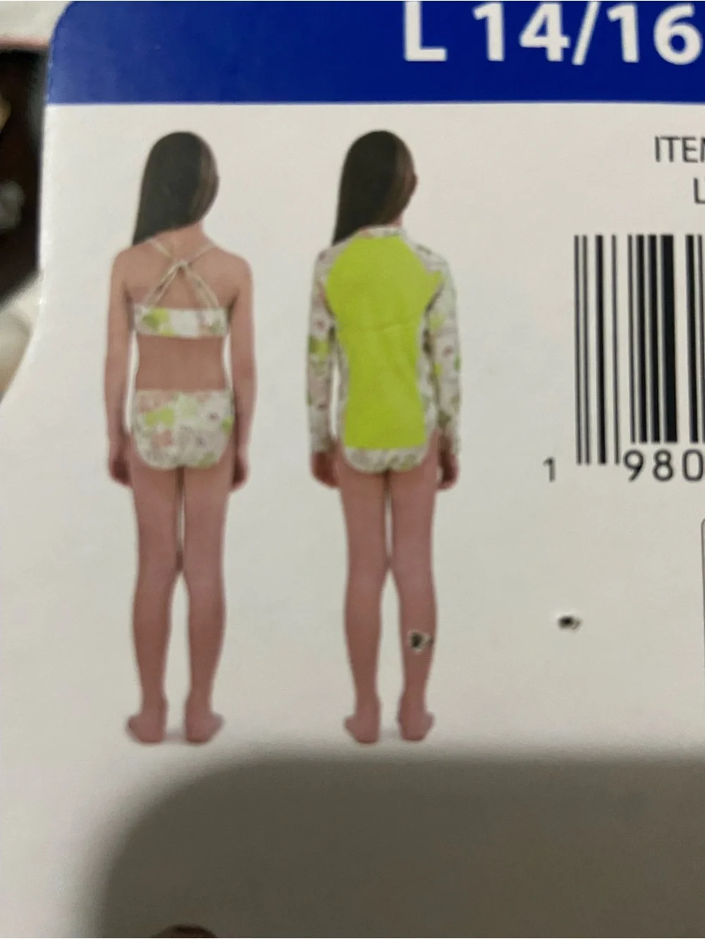 NWT Volcom Kid's Girl 3-Piece Swimsuit Size L 14/16
